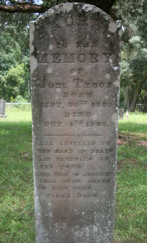Joel Tyson Gravestone Photo