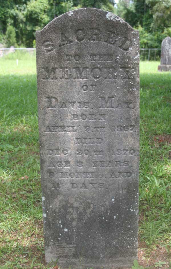 Davis May Gravestone Photo