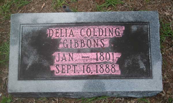 Delia Colding Gibbons Gravestone Photo