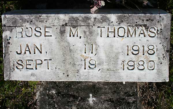 ROSE M. THOMAS Gravestone Photo