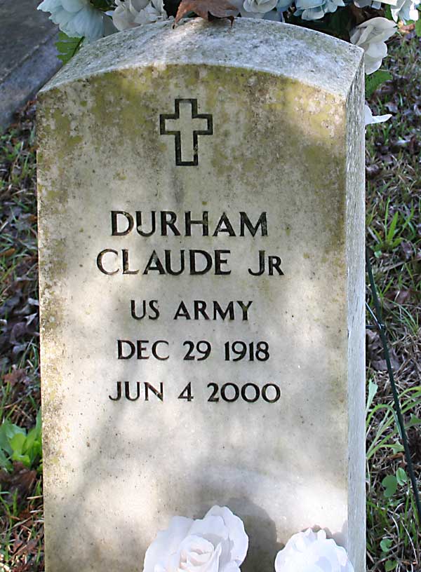 CLAUDE DURHAM Gravestone Photo