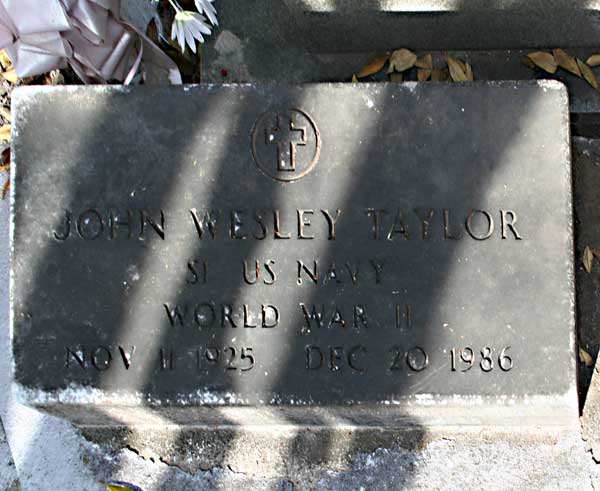 JOHN WESLEY TAYLOR Gravestone Photo