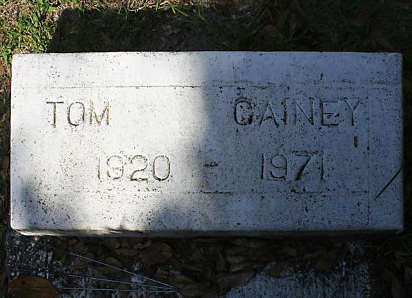 Tom Gainey Gravestone Photo
