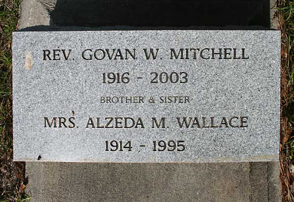 Mrs. Alzeda M. Wallace & Rev. Govan W. Mitchell Gravestone Photo
