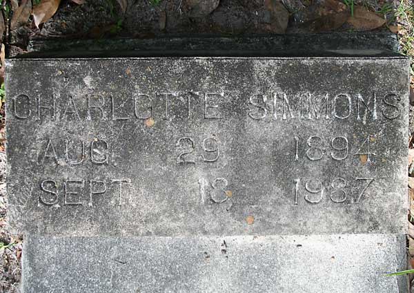 Charlotte Simmons Gravestone Photo