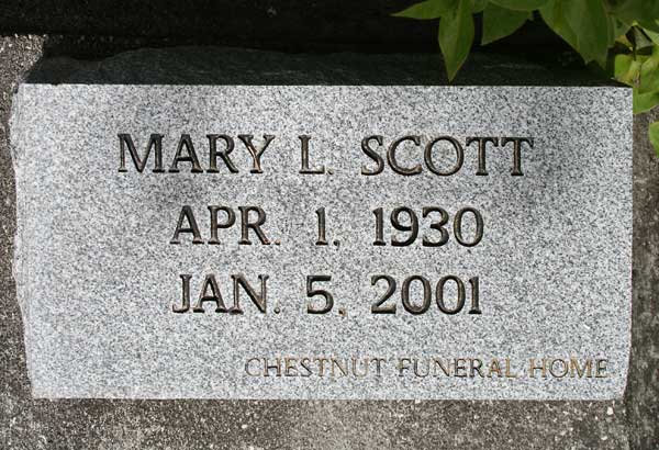 Mary L. Scott Gravestone Photo