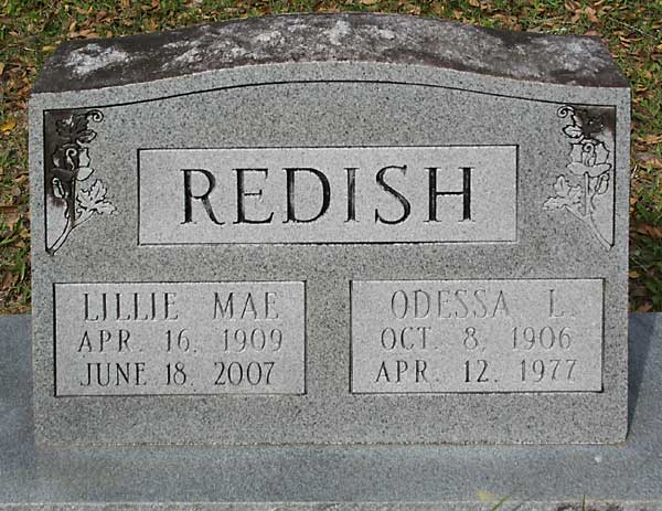Lillie Mae & Odessa L. Redish Gravestone Photo