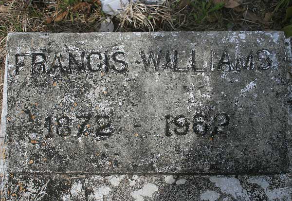 Francis Williams Gravestone Photo