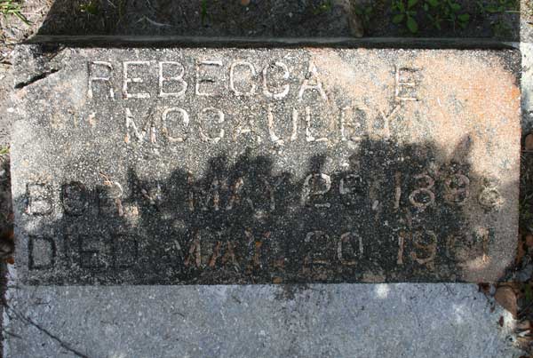 Rebecca E. McCauley Gravestone Photo