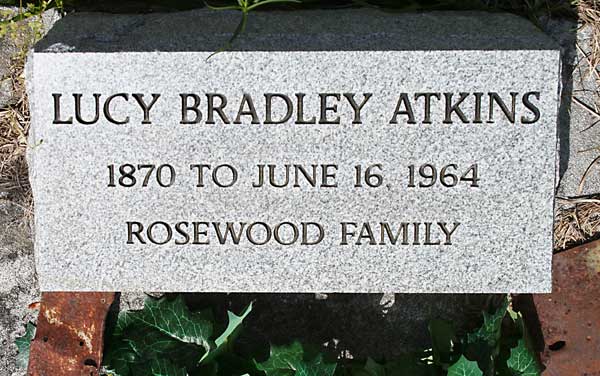 Lucy Bradley Atkins Gravestone Photo