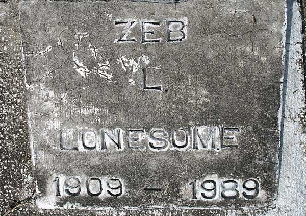 Zeb L. Lonesome Gravestone Photo
