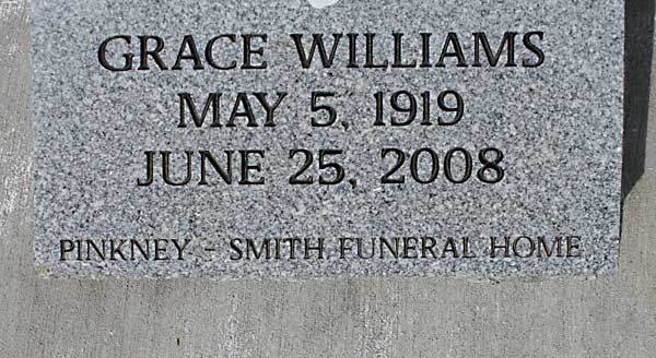 Grace Williams Gravestone Photo