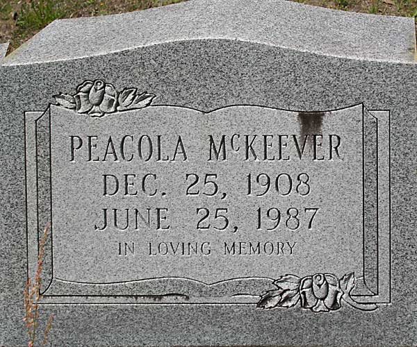 Peacola McKeever Gravestone Photo