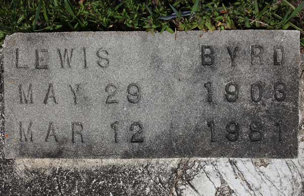 Lewis Byrd Gravestone Photo