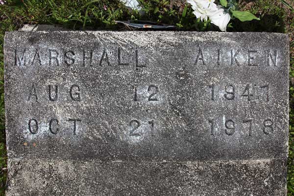 Marshall Aiken Gravestone Photo