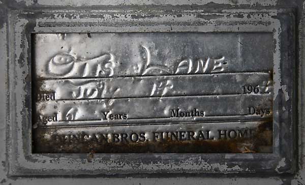 Otis Lane Gravestone Photo