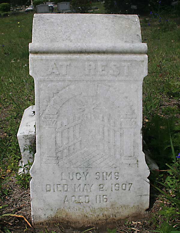 Lucy Sims Gravestone Photo