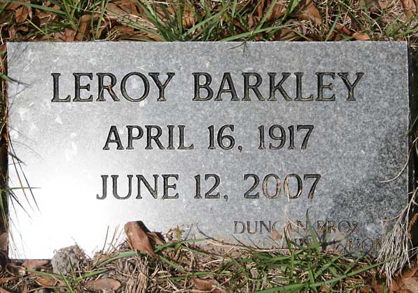 Leroy Barkley Gravestone Photo