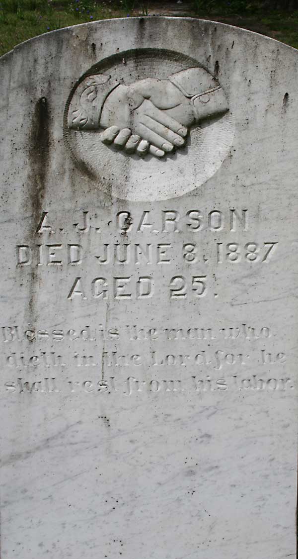 A. J. Carson Gravestone Photo