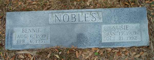 Bennie & Susie Nobles Gravestone Photo
