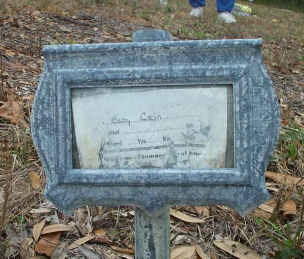 Baby Cain Gravestone Photo