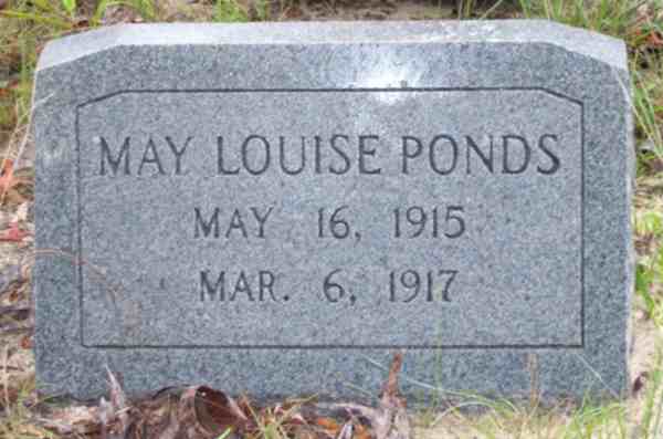 May Louise Ponds Gravestone Photo