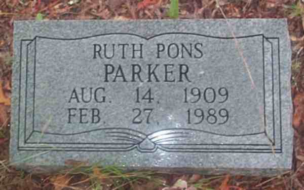 Ruth Pons Parker Gravestone Photo