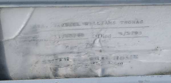 Mrs. Wardell Thomas Williams Gravestone Photo