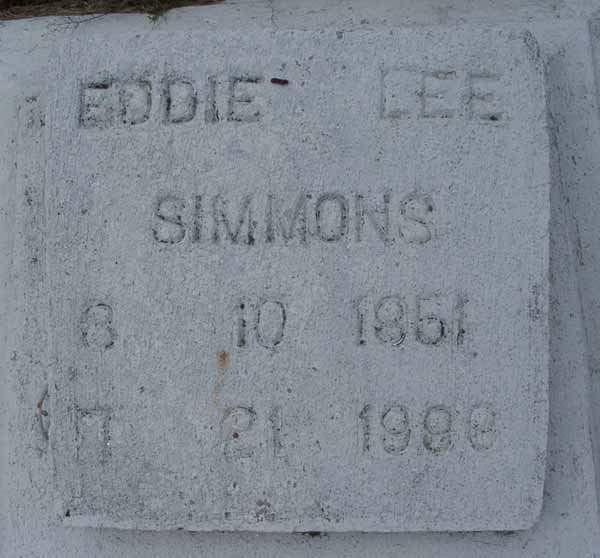 Eddie Lee Simmons Gravestone Photo