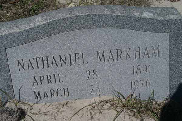 Nathaniel Markham Gravestone Photo